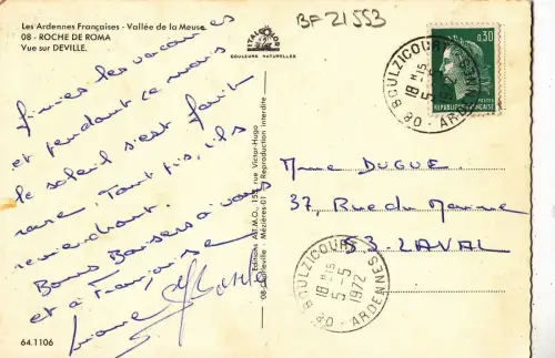 BF21553 roche der roma vue sur deville france front/back image