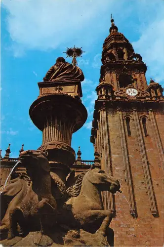 BR21552 Fuente de Platerias y Torre del reloj Santiago de Compostela Spanien