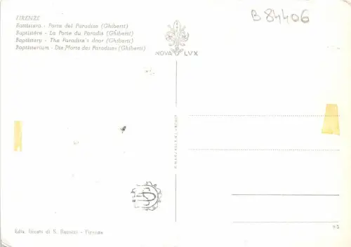 B84406 firenze battistero porta del paradiso ghiberti italy