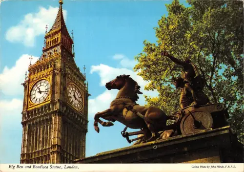 BR89765 big ben and boadicea statue london uk