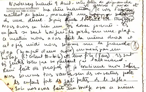 BF33128 NORDSEEHELLBAD NORDERNEY LUFTBILD GERMANY FRONT/BACK IMAGE