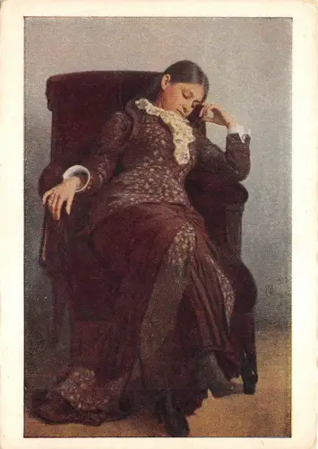 B66909 I E Penin femme Frau Gemälde Postkarte Kunst