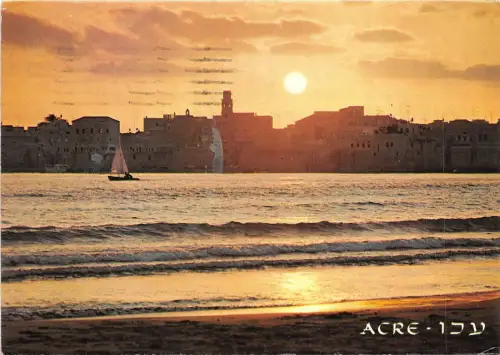 B16138 Schiff Bateaux Acre Die Stadt bei Sonnenuntergang