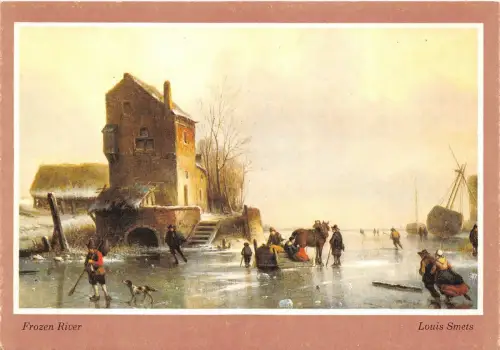 BF38917 Frozen River Louis Smets Gemälde Kunst Postkarte