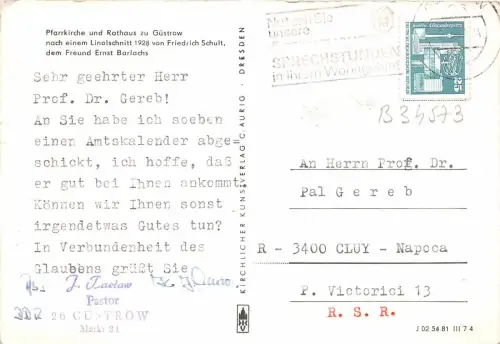 B34573 Pfaeekirche und Rathaus zu Gustow Deutschland