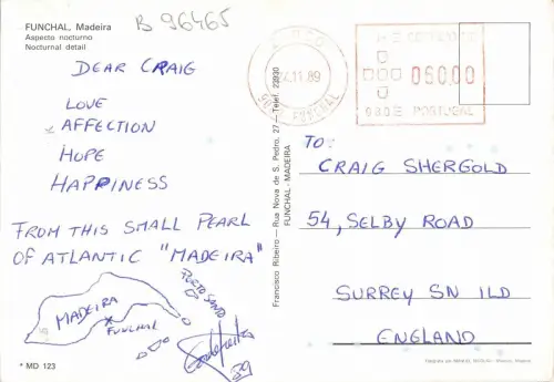 B96465 funchal madeira aspecto nocturno portugal