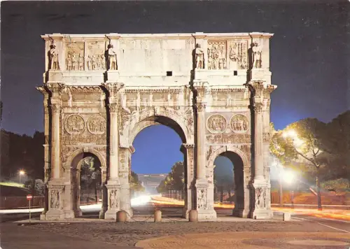 B33952 Roma Konstantinsbogen bei Nacht Italien