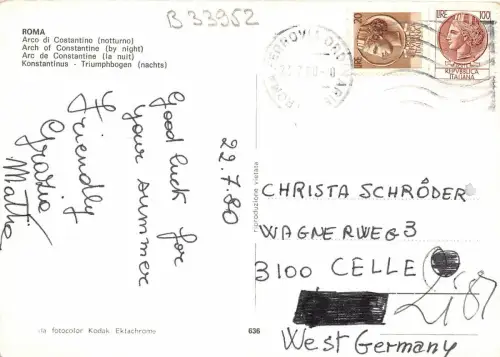 B33952 Roma Konstantinsbogen bei Nacht Italien