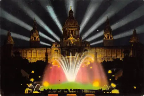 BR13893 Barcelona Palacio y Fuente de Montjuich de coche Spanien