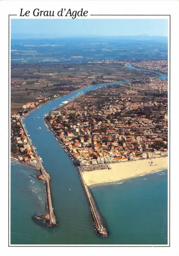 BG18238 l embouchure de l herault au grau d agde tamarissiere france