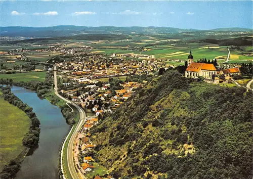 BG12834 bogen an der donau mit wallfahrtskirche bogenberg germany