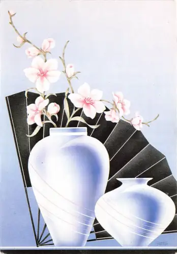 B50699 Fleurs Blumen Gemälde Kunst Postkarte