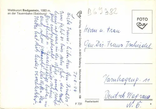 B69382 Badgastein an der Tauernbahn Österreich