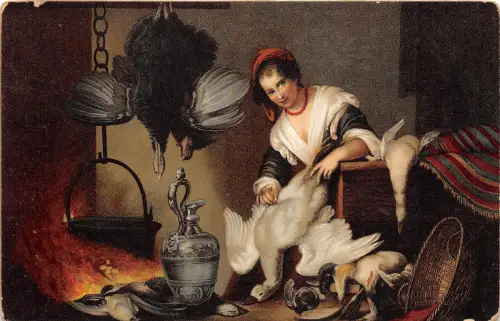 B43475 Genua Cuciniera Capuccino Gemälde Postkarte