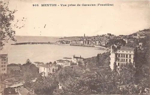 B38503 Menton Vue prise de Gavaran Frontiere france
