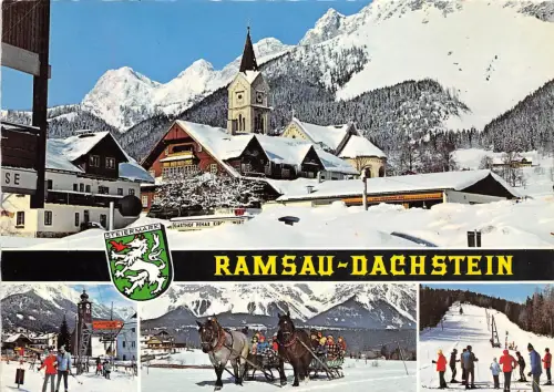 BG11561 Ramsau am Dachstein mit Blick Azum Dachstein Typen Pferd Ski Österreich