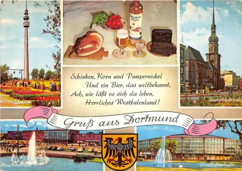 BG10498 gruss aus dortmund food types folklore multi views germany