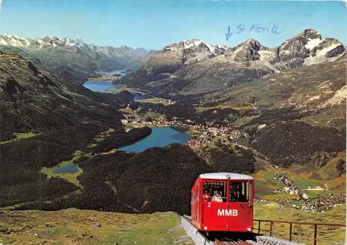 BG18115 Seilbahn Blick auf Oberengadiner gesehen Schweiz