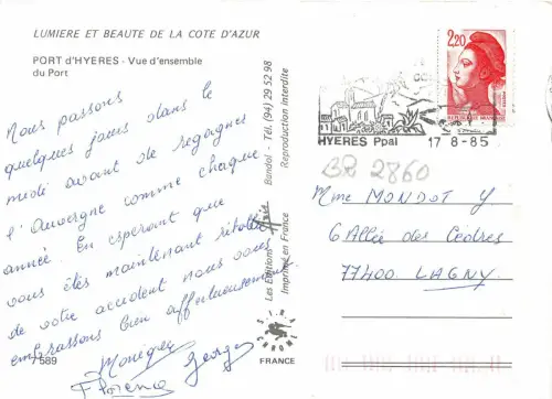 BR2860 Port d Hyeres vue d ensemble du Port france