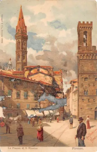 B4968 Firenze La Piazza di S Firenze Front/Back Scan