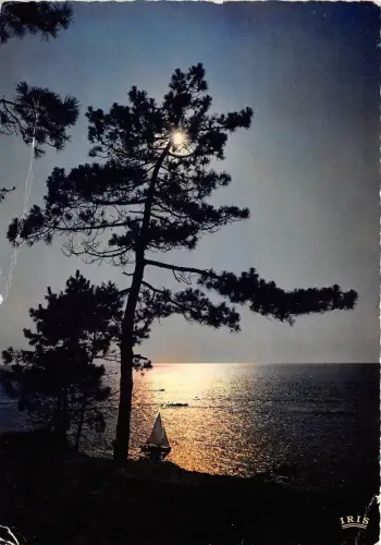 BR13528 Cote Atlantique La lune sortant des nuagges noirs france