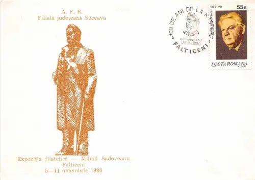 B3389 Entier Postaux Postbrief Rumänien Suceava Schriftsteller Mihail Vorder-/Rückseitenscan