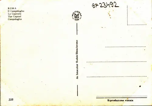 BF23492 il campidoglio roma italy front/back image