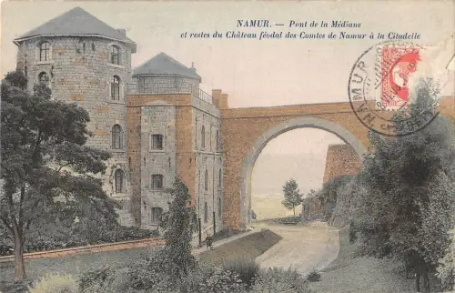 BR55539 namur Pont de la Mediane et resis du Chateau belgien
