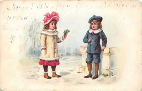 B3395 Enfants Children schöner PPC Front/Back Scan