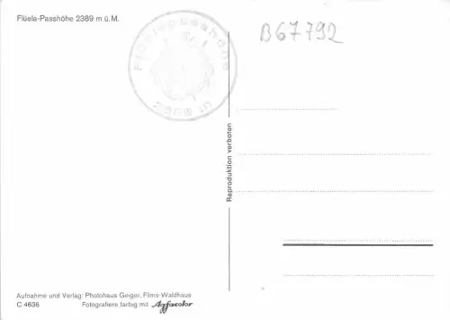 B67792 Fluela Passhöhe Schweiz