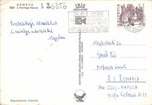 B26356 Geneve L Horloge Fleurie Schweiz