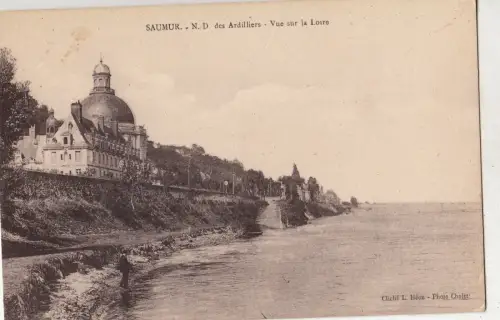 BF12386 saumur n d des ardilliers vue sur la loire france front/back image