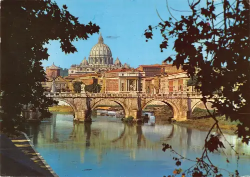 BR84992 roma ponte s angelo e cupola di s pietro italy