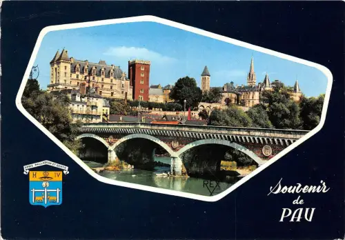 BR8622 Le Chateau et le Gave Pau france