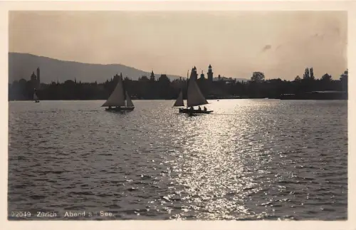 B38341 Zürich Abend am See Schweiz