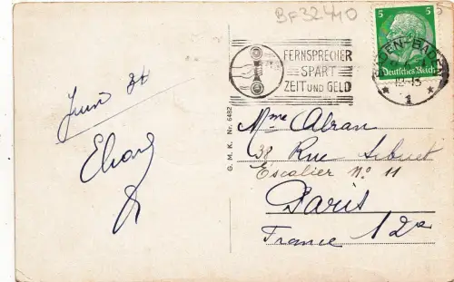 BF32440 baden baden kurhaus germany front/back image