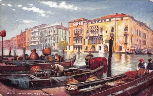 B3778 Italien Venedig Canal Grande von Fishmarke Front/Back Scan