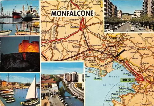 B54759 Monfalcone Schiffsbateaux Auto Möbel Karte Cartes Geographique Italien