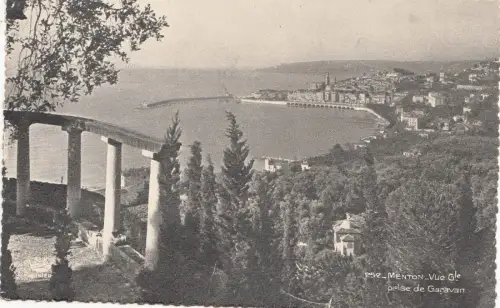 BF16117 menton vue generale prise de garavan france front/back image