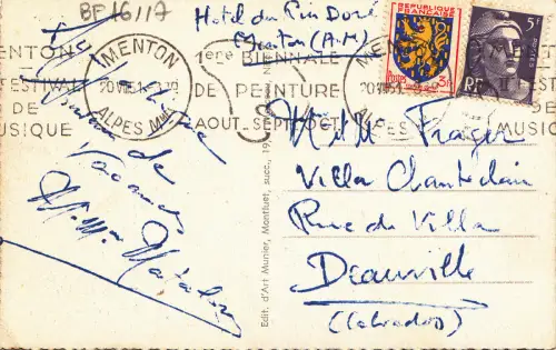 BF16117 menton vue generale prise de garavan france front/back image