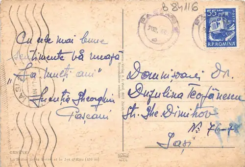 B84116 geneve la statue de la brise schweiz