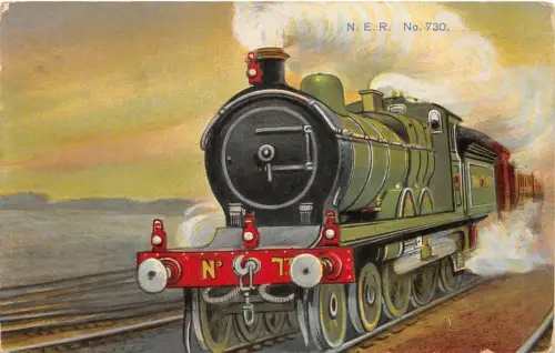 Lot 65 Railway UK Train North Eastern Railway Postkarte Lokomotive