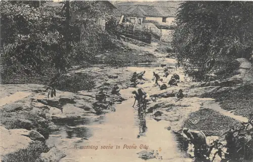 Lot 29 eine Morgenszene in Poona City Pune Indien Typen Folklore