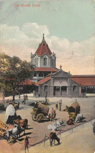 Lot 98 Stadtmarkt Poona Pune Indien Kutsche Pferdetypen Folklore