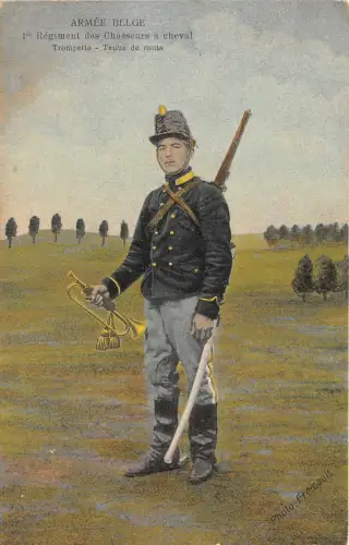 Lot 29 Militär belgisches Heeresegiment der Jäger auf Pferdetrompete