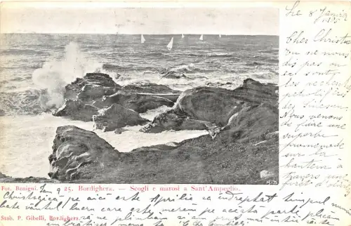 Lot 81 italien litho bordighera scogli e marosi a sant'ampeglio nach Ploiesti geschickt