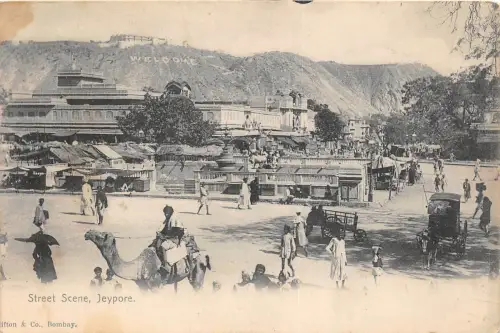 Lot 88 Straßenszene Jeypore Kamelkutsche Indien Typen Folklore