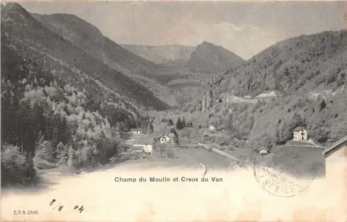 Lot 71 Schweiz Mühlenfeld und Mulde des van creux du van litho