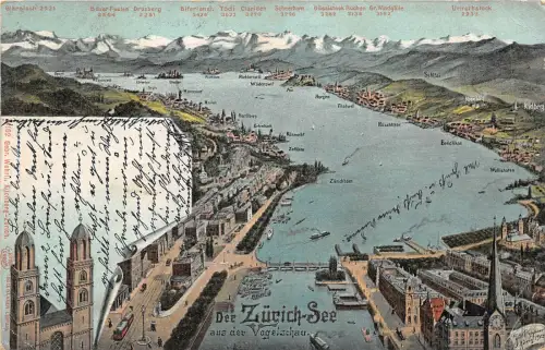 Lot 79 der zürich siehe schweiz aus des vogelschau litho