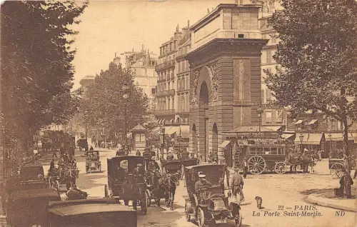 Lot 48 Paris La Porte San Martin Frankreich Pferdekutsche